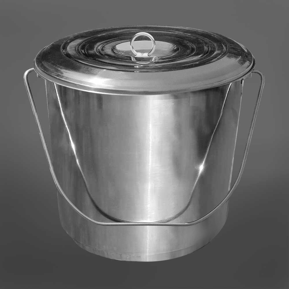 Balde de Acero Inoxidable de 17 Litros con Tapa – Para Alimentos 1 Balde de Acero Inoxidable de 17 Litros con Tapa – Para Alimentos