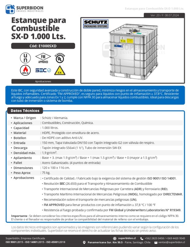 Estanque para Combustible 1000 litros PDF