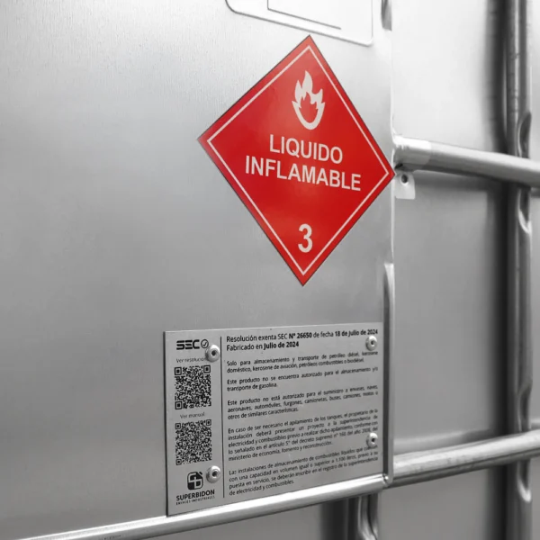 Estanque para Combustible 1000 Litros Etiqueta